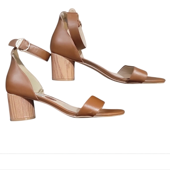 Marc New York Andrew Marc Brown Block Heel open toe Sandals 8 - Picture 2 of 6